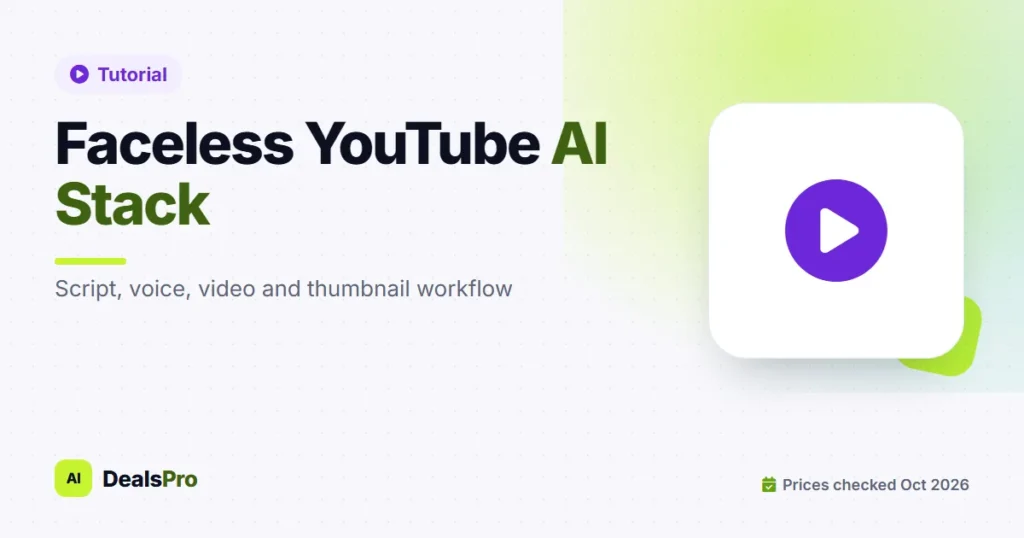 Featured image: ai tools faceless youtube on AIDealsPro