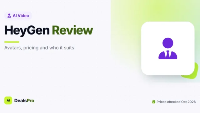 Featured image: heygen review on AIDealsPro